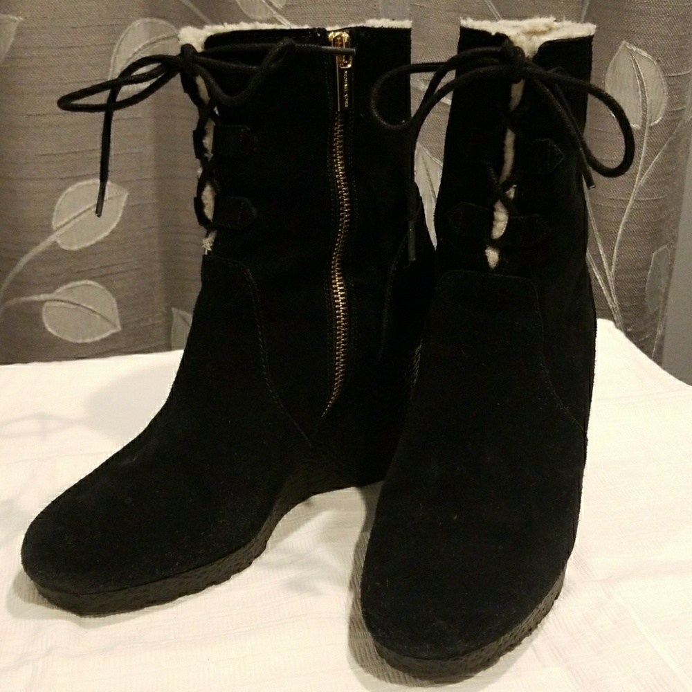MICHAEL Michael Kors Black Wedge Boots